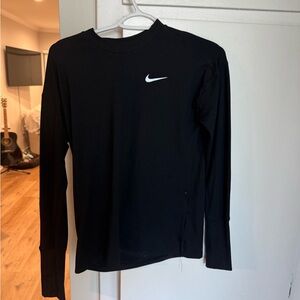 Nike Black Long Sleeve Top with White Swoosh